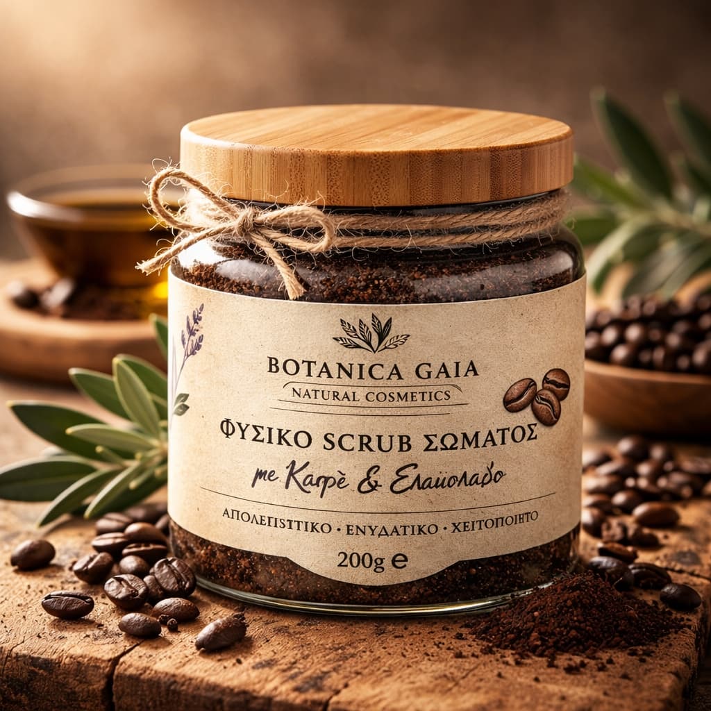 Φυσικό Scrub Σώματος με Καφέ & Ελαιόλαδο